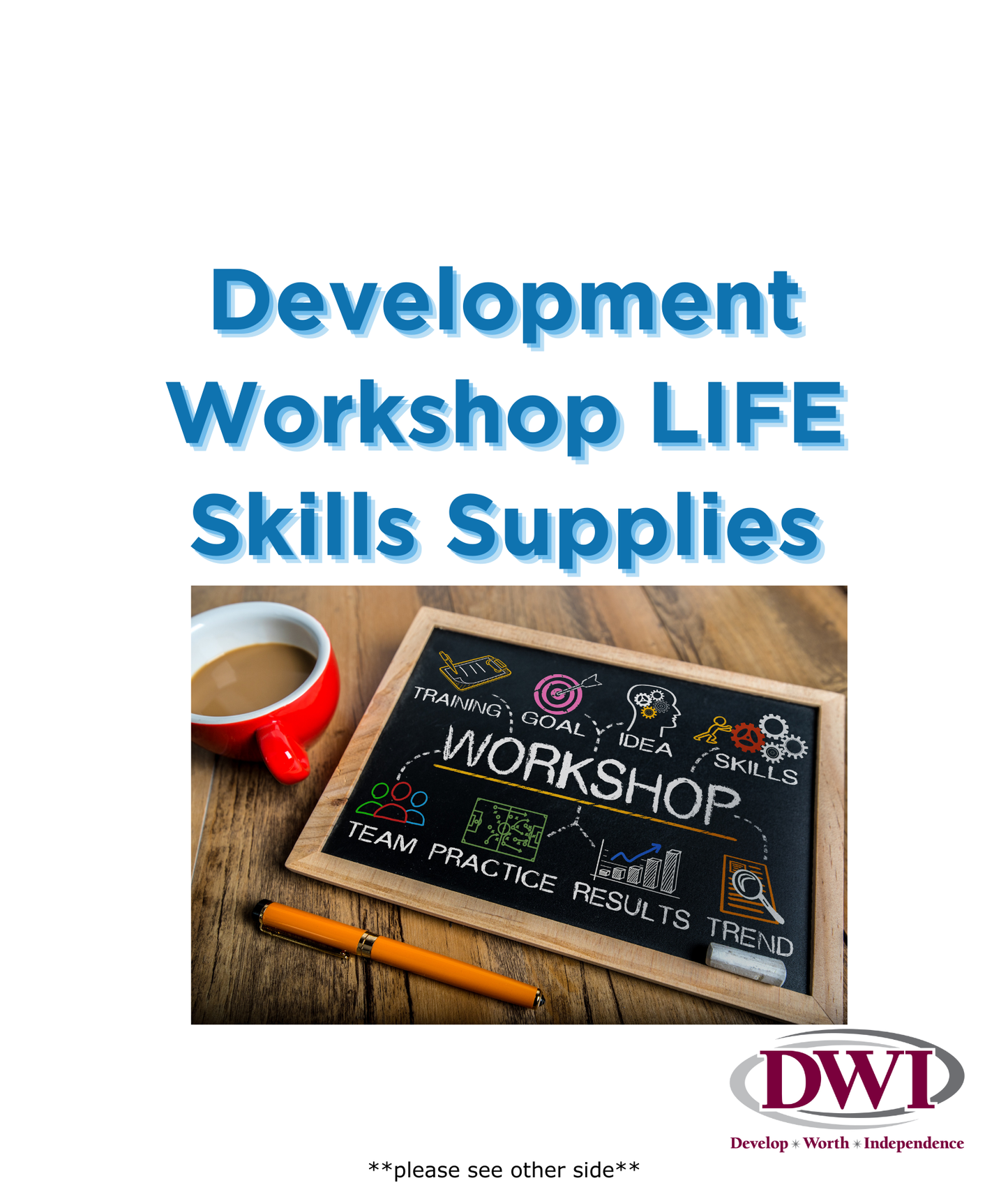 Developmental Workshop Life Skills Supplies